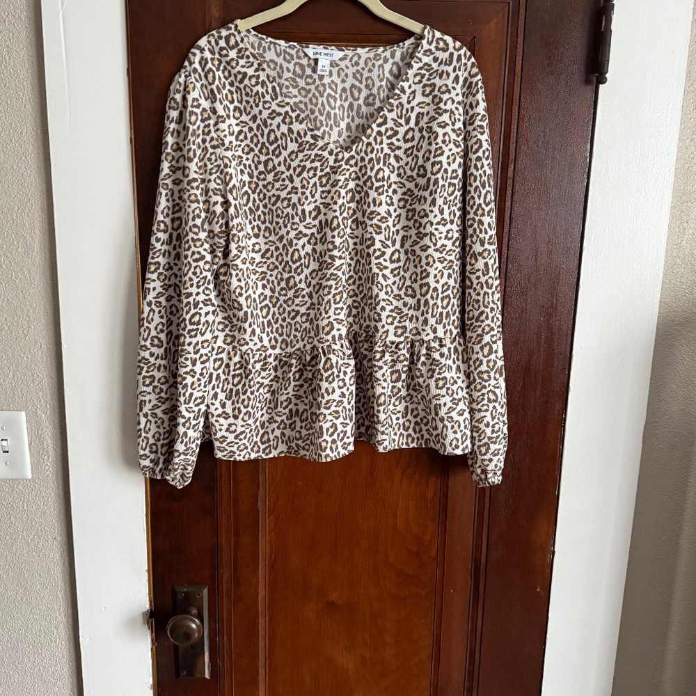 Nine West leopard print blouse